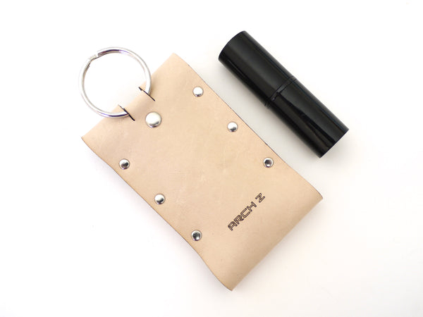lipstick leather keychain