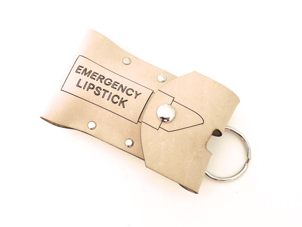  Personalized Emergency Lipstick Holder in Leather